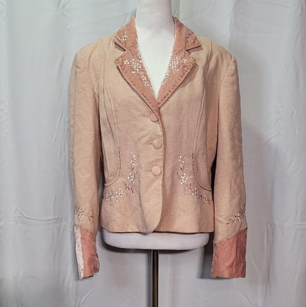 Women's Embellished Blush Pink Jacket